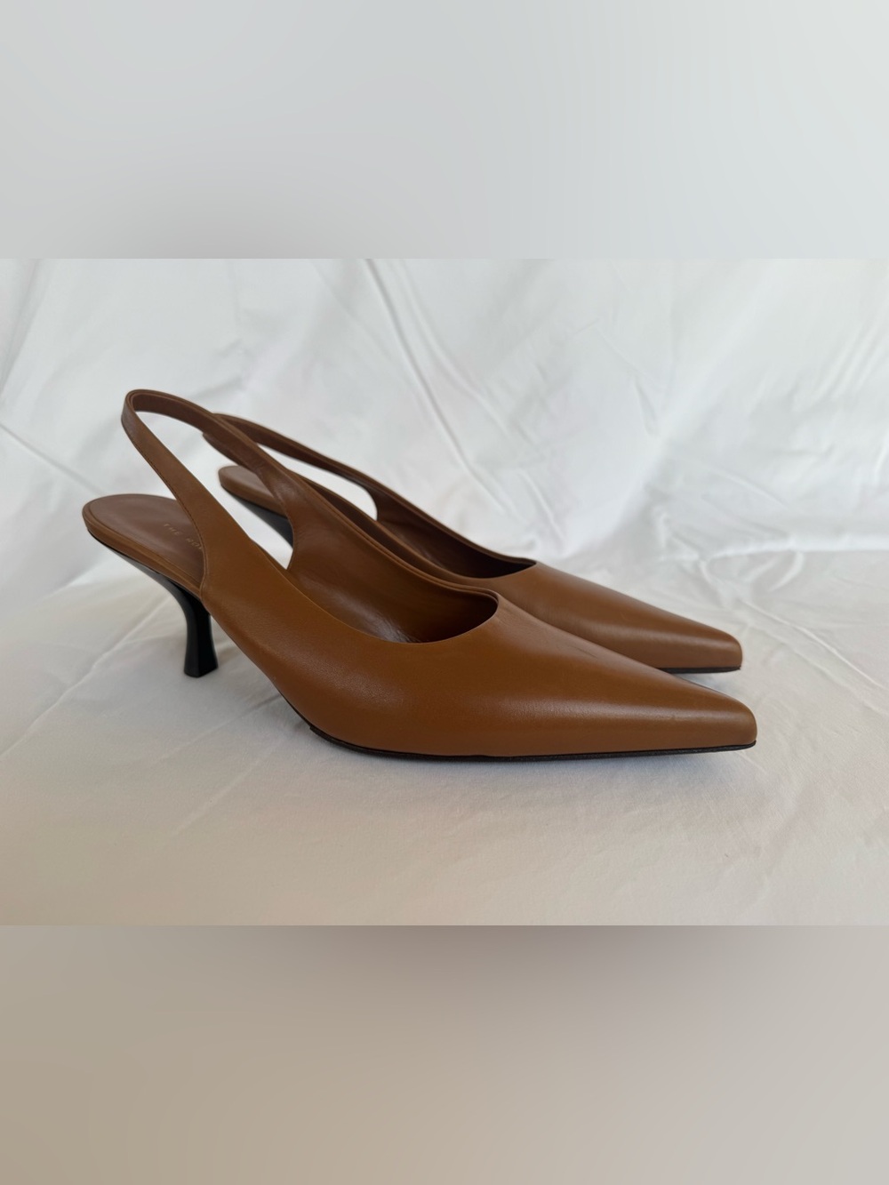The Row Brown Pointed-Toe Slingback Heels - Picture 1 of 14